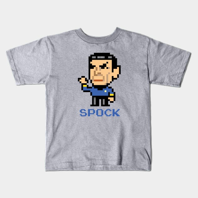 Star Trek Spock Pixel Character Kids T-Shirt by Rebus28